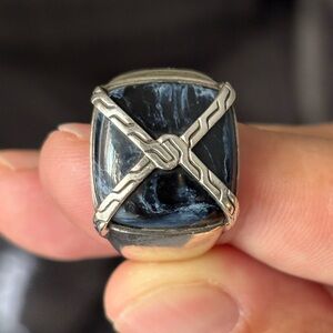 JOHN HARDY Sterling Silver Pietersite Knot Chain Signet